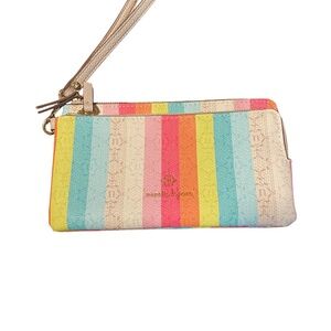 Nanette Lepore Colorful Striped Wristlet Clutch